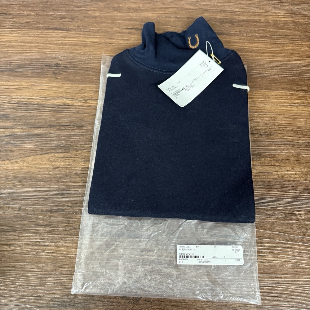 TuffRider Turtle Neck Top Women's Small Navy Long Sleeves JPC Equestrian NEW